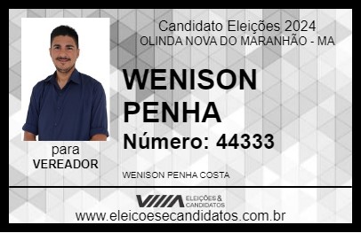 Candidato WENISON PENHA 2024 - OLINDA NOVA DO MARANHÃO - Eleições