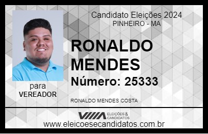 Candidato RONALDO MENDES 2024 - PINHEIRO - Eleições