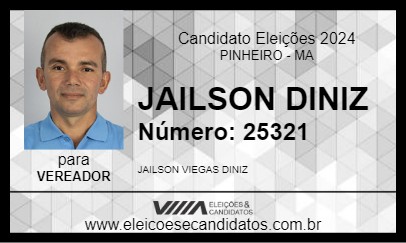 Candidato JAILSON DINIZ 2024 - PINHEIRO - Eleições