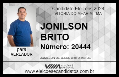 Candidato JONILSON BRITO 2024 - VITÓRIA DO MEARIM - Eleições