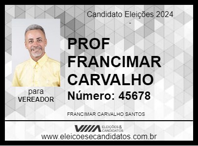 Candidato PROF FRANCIMAR CARVALHO 2024 - JOÃO LISBOA - Eleições