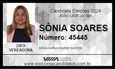 Candidato SÔNIA SOARES 2024 - JOÃO LISBOA - Eleições