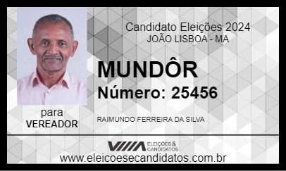 Candidato MUNDÔR 2024 - JOÃO LISBOA - Eleições