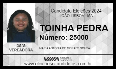 Candidato TOINHA PEDRA 2024 - JOÃO LISBOA - Eleições