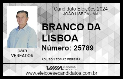 Candidato BRANCO DA LISBOA 2024 - JOÃO LISBOA - Eleições