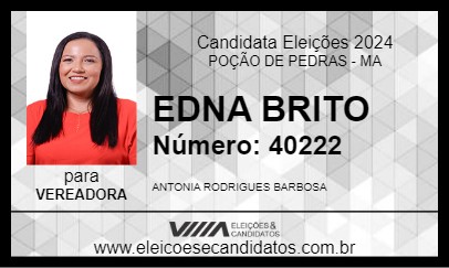 Candidato EDNA BRITO 2024 - POÇÃO DE PEDRAS - Eleições