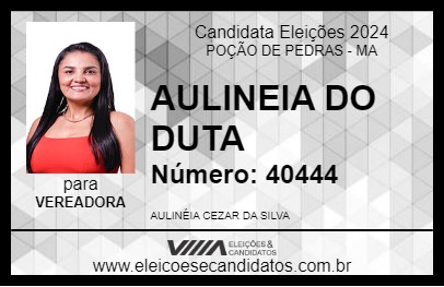 Candidato AULINEIA DO DUTA 2024 - POÇÃO DE PEDRAS - Eleições