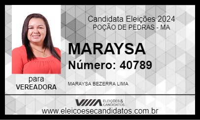 Candidato MARAYSA 2024 - POÇÃO DE PEDRAS - Eleições