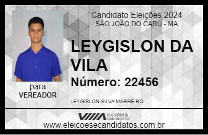 Candidato LEYGISLON DA VILA 2024 - SÃO JOÃO DO CARÚ - Eleições