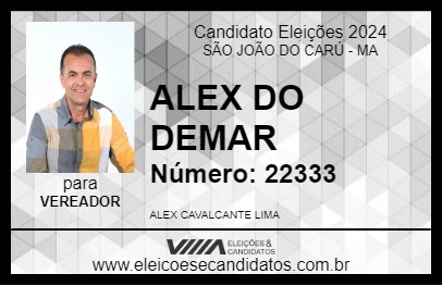 Candidato ALEX DO DEMAR 2024 - SÃO JOÃO DO CARÚ - Eleições