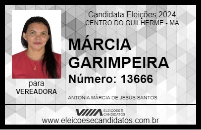 Candidato MÁRCIA GARIMPEIRA 2024 - CENTRO DO GUILHERME - Eleições