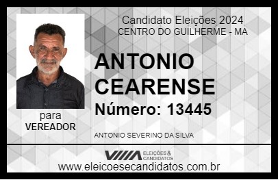 Candidato ANTONIO CEARENSE 2024 - CENTRO DO GUILHERME - Eleições