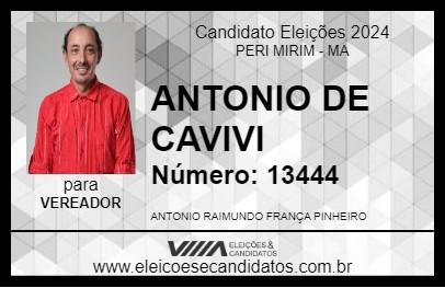 Candidato ANTONIO DE CAVIVI 2024 - PERI MIRIM - Eleições