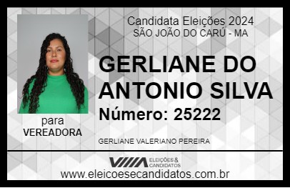 Candidato GERLIANE DO ANTONIO SILVA 2024 - SÃO JOÃO DO CARÚ - Eleições