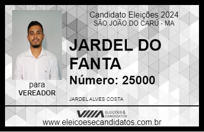 Candidato JARDEL DO FANTA 2024 - SÃO JOÃO DO CARÚ - Eleições