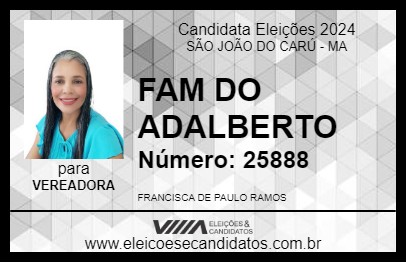 Candidato FAM  DO ADALBERTO 2024 - SÃO JOÃO DO CARÚ - Eleições