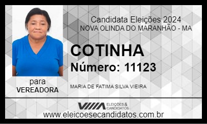 Candidato COTINHA 2024 - NOVA OLINDA DO MARANHÃO - Eleições