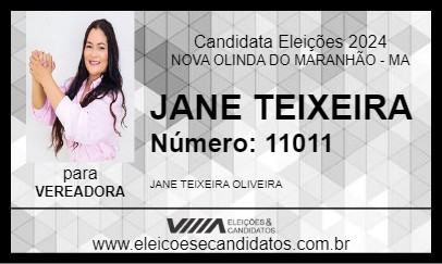 Candidato JANE TEIXEIRA 2024 - NOVA OLINDA DO MARANHÃO - Eleições