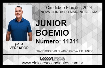 Candidato JUNIOR BOEMIO 2024 - NOVA OLINDA DO MARANHÃO - Eleições