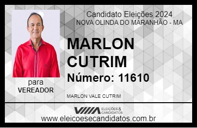 Candidato MARLON CUTRIM 2024 - NOVA OLINDA DO MARANHÃO - Eleições