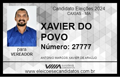 Candidato XAVIER DO POVO 2024 - CAXIAS - Eleições