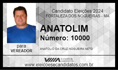 Candidato ANATOLIM 2024 - FORTALEZA DOS NOGUEIRAS - Eleições