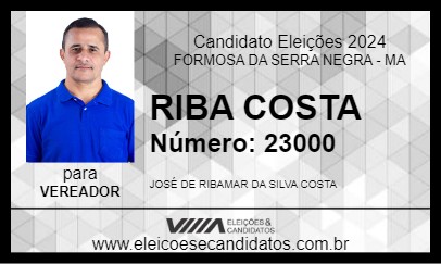 Candidato RIBA COSTA  2024 - FORMOSA DA SERRA NEGRA - Eleições