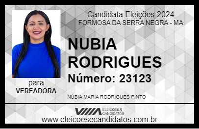 Candidato NUBIA RODRIGUES  2024 - FORMOSA DA SERRA NEGRA - Eleições