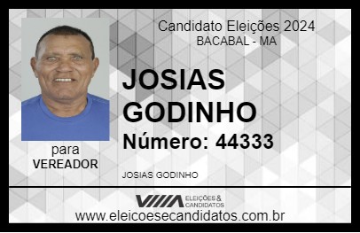 Candidato JOSIAS GODINHO 2024 - BACABAL - Eleições