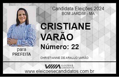 Candidato CRISTIANE VARÃO 2024 - BOM JARDIM - Eleições