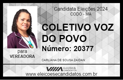 Candidato CARLIANA COLETIVO VOZ DO POVO 2024 - CODÓ - Eleições