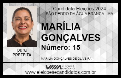 Candidato MARÍLIA GONÇALVES 2024 - SÃO PEDRO DA ÁGUA BRANCA - Eleições