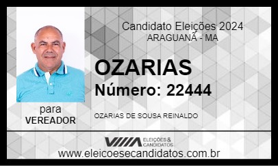 Candidato OZARIAS 2024 - ARAGUANÃ - Eleições