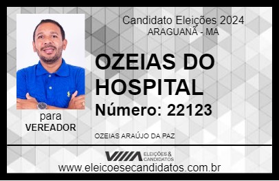 Candidato OZEIAS DO HOSPITAL 2024 - ARAGUANÃ - Eleições