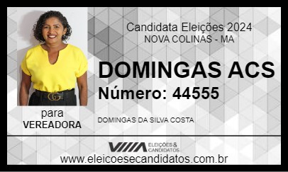 Candidato DOMINGAS ACS 2024 - NOVA COLINAS - Eleições