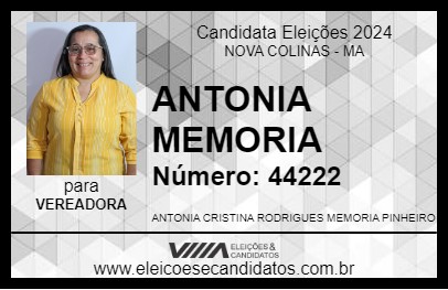 Candidato CRISTINA MEMORIA 2024 - NOVA COLINAS - Eleições