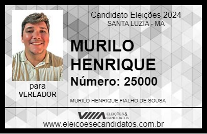 Candidato MURILO HENRIQUE 2024 - SANTA LUZIA - Eleições