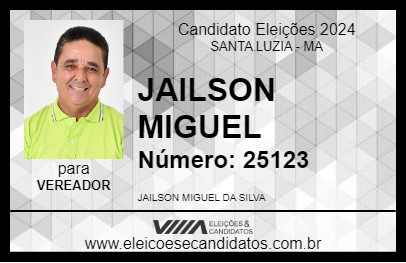 Candidato JAILSON MIGUEL 2024 - SANTA LUZIA - Eleições