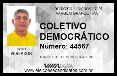 Candidato COLETIVO DEMOCRÁTICO 2024 - VARGEM GRANDE - Eleições