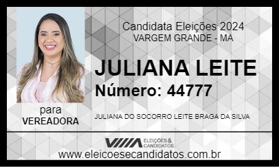 Candidato JULIANA LEITE 2024 - VARGEM GRANDE - Eleições