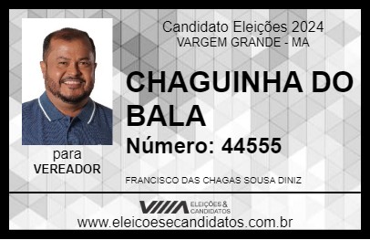 Candidato CHAGUINHA DO BALA 2024 - VARGEM GRANDE - Eleições