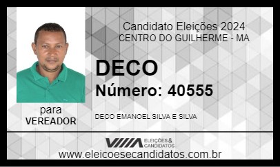 Candidato DECO 2024 - CENTRO DO GUILHERME - Eleições