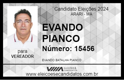 Candidato EVANDO PIANCO 2024 - ARARI - Eleições