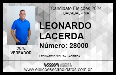 Candidato LEONARDO LACERDA 2024 - BACABAL - Eleições