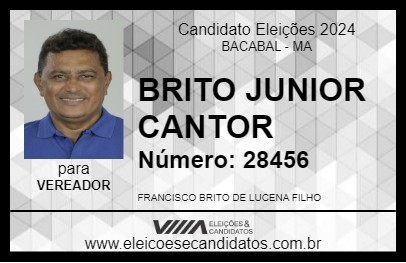 Candidato BRITO JUNIOR CANTOR 2024 - BACABAL - Eleições