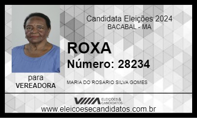 Candidato MARIA ROXA 2024 - BACABAL - Eleições