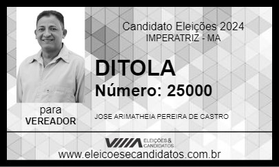 Candidato DITOLA 2024 - IMPERATRIZ - Eleições