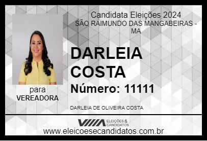 Candidato DARLEIA COSTA 2024 - SÃO RAIMUNDO DAS MANGABEIRAS - Eleições