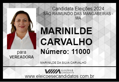 Candidato MARINILDE DO FRANCO 2024 - SÃO RAIMUNDO DAS MANGABEIRAS - Eleições