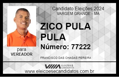 Candidato ZICO PULA PULA 2024 - VARGEM GRANDE - Eleições